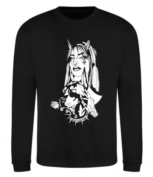 Світшот Doberman girl Чорний фото