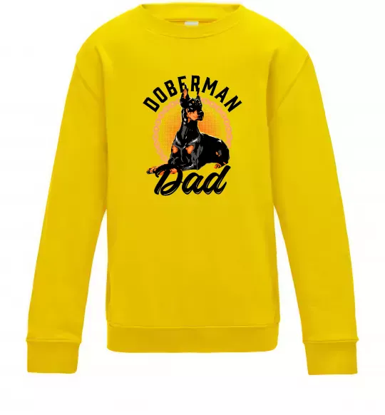 Детский Свитшот Doberman dad Солнечно желтый фото