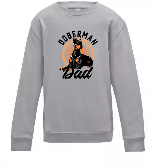 Детский Свитшот Doberman dad Серый меланж фото