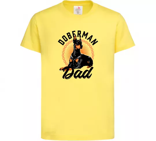 Дитяча футболка Doberman dad Лимонний фото