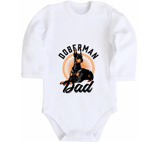 Дитячий бодік Doberman dad Білий фото