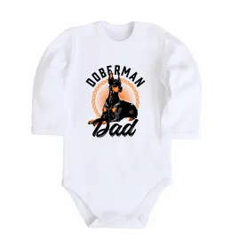 Детский боди Doberman dad Белый фото