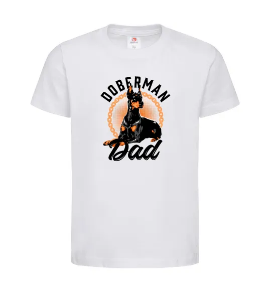 Дитяча футболка Doberman dad Білий фото