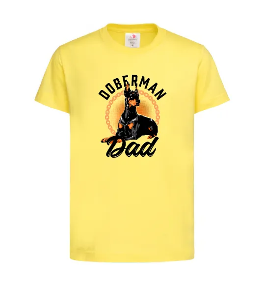 Дитяча футболка Doberman dad Лимонний фото