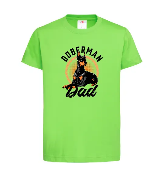 Дитяча футболка Doberman dad Лаймовий фото
