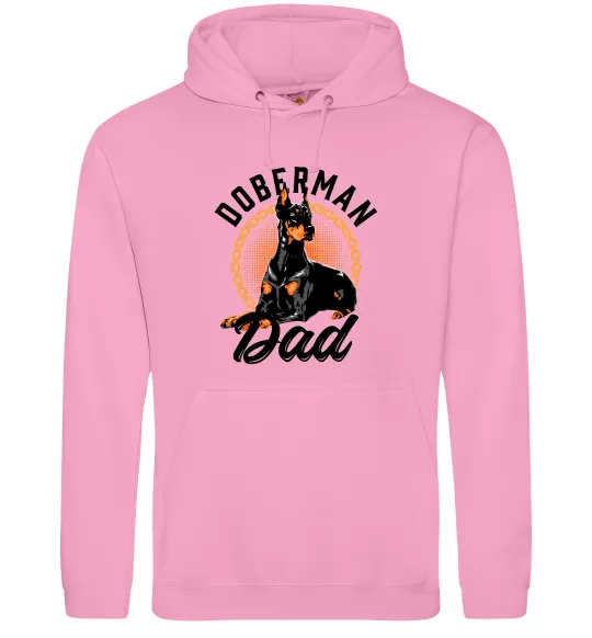 Чоловіча толстовка (худі) Doberman dad Рожевий фото