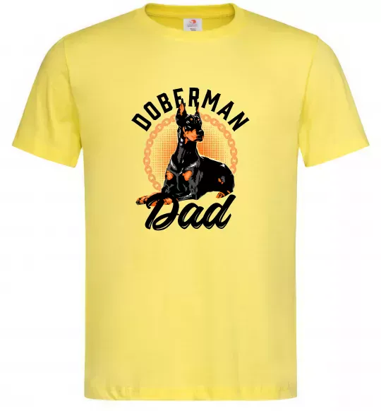 Чоловіча футболка Doberman dad Лимонний фото