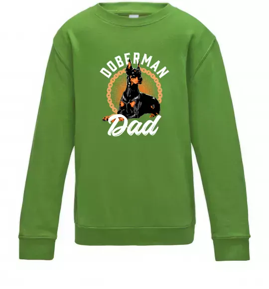 Детский Свитшот Doberman dad Лаймовый фото