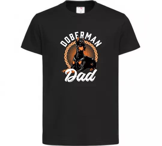 Дитяча футболка Doberman dad Чорний фото