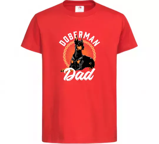 Дитяча футболка Doberman dad Червоний фото