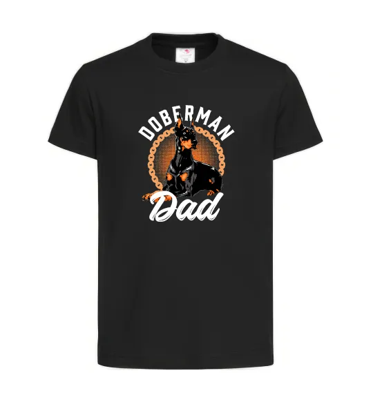 Дитяча футболка Doberman dad Чорний фото