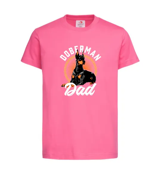 Дитяча футболка Doberman dad Яскраво-рожевий фото