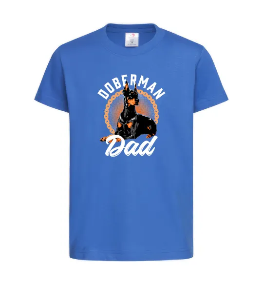 Дитяча футболка Doberman dad Яскраво-синій фото