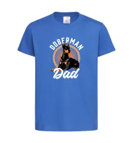 Дитяча футболка Doberman dad Яскраво-синій фото