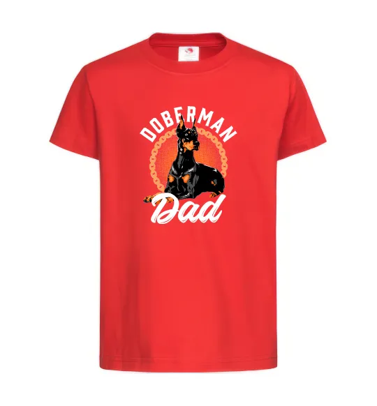 Дитяча футболка Doberman dad Червоний фото