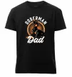 Мужская премиум футболка Doberman dad Черный фото