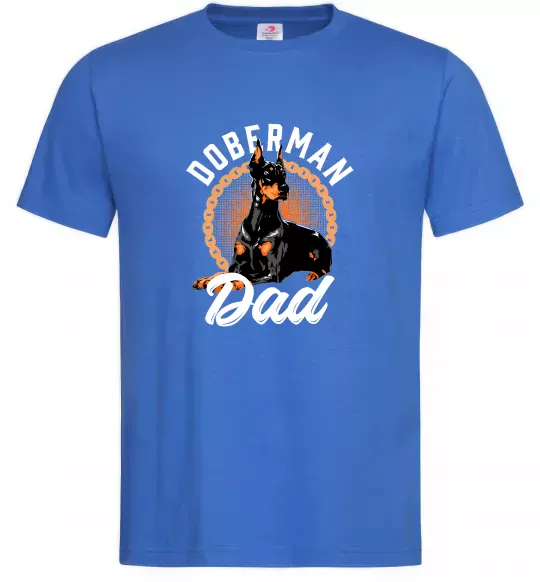 Чоловіча футболка Doberman dad Яскраво-синій фото