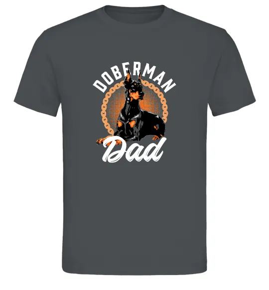 Чоловіча футболка Doberman dad Графіт фото