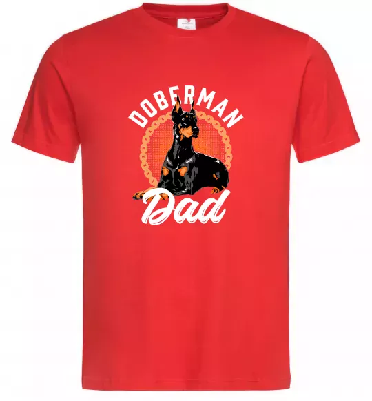 Чоловіча футболка Doberman dad Червоний фото