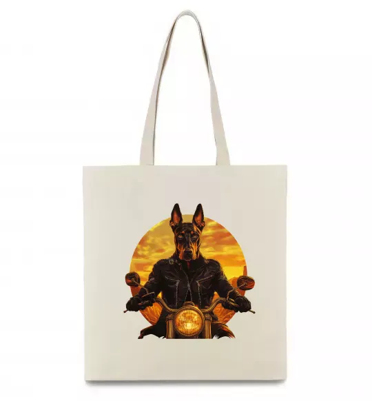 Эко-сумка Doberman biker Бежевый фото