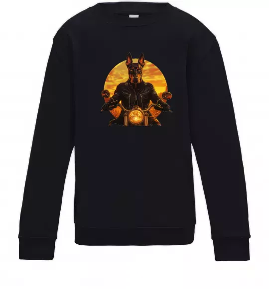 Дитячий світшот Doberman biker Чорний фото