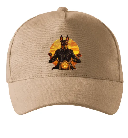 Кепка Doberman biker Пісочний фото