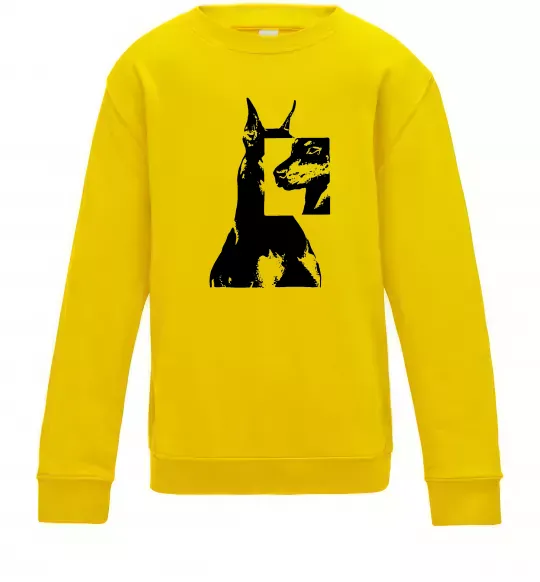 Дитячий світшот Doberman art Сонячно жовтий фото