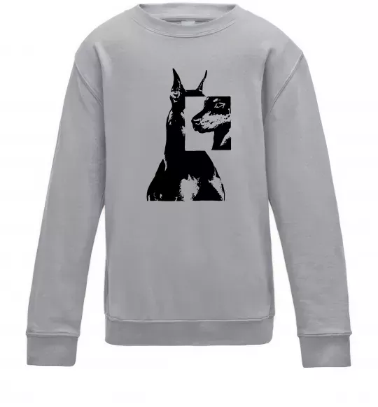 Дитячий світшот Doberman art Сірий меланж фото