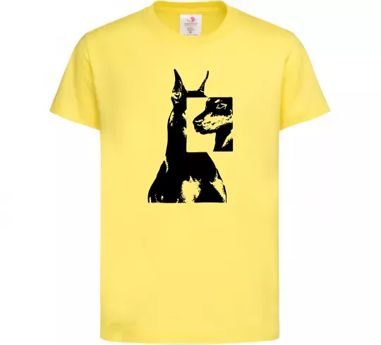 Детская футболка Doberman art Лимонный фото