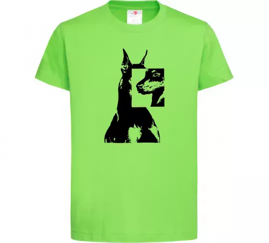Детская футболка Doberman art Лаймовый фото