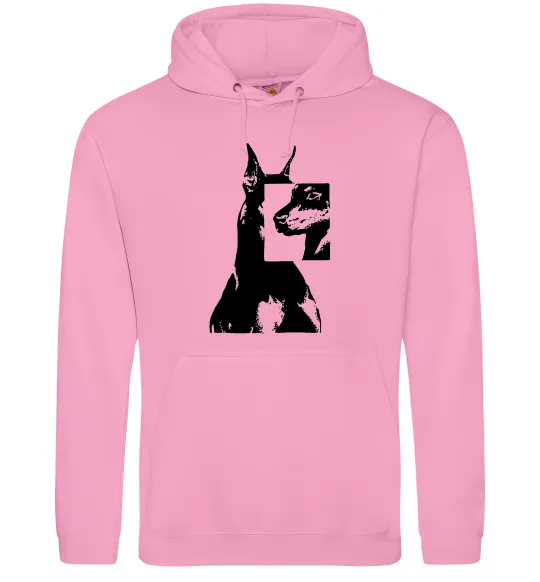Мужская толстовка (худи) Doberman art Розовый фото