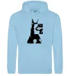 Мужская толстовка (худи) Doberman art Голубой фото
