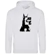 Жіноча толстовка (худі) Doberman art Сірий меланж фото