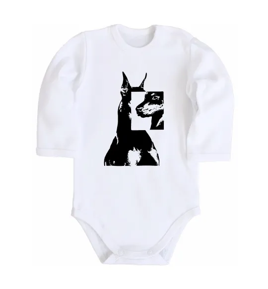 Детский боди Doberman art Белый фото