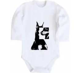 Детский боди Doberman art Белый фото