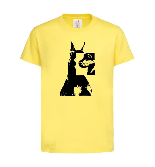 Дитяча футболка Doberman art Лимонний фото