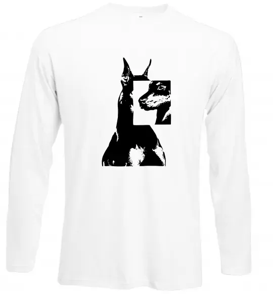 Лонгслив Doberman art Белый фото