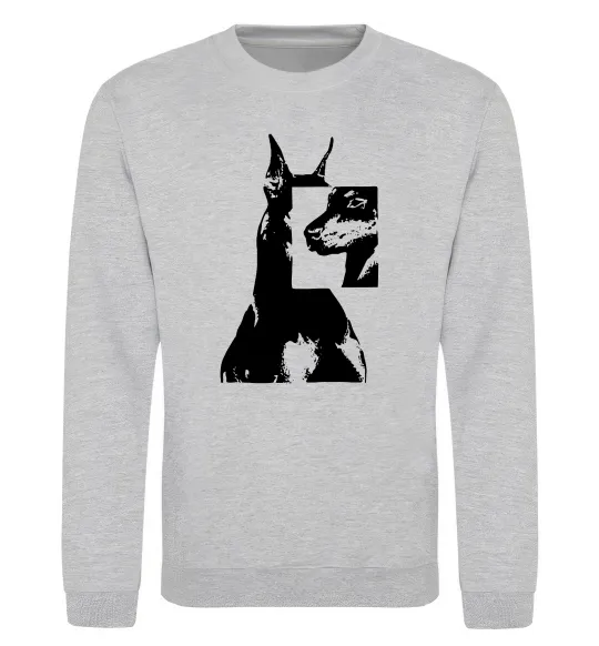 Свитшот Doberman art Серый меланж фото
