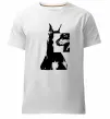 Мужская премиум футболка Doberman art Белый фото