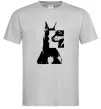 Чоловіча футболка Doberman art Сірий фото