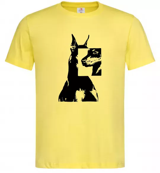Чоловіча футболка Doberman art Лимонний фото