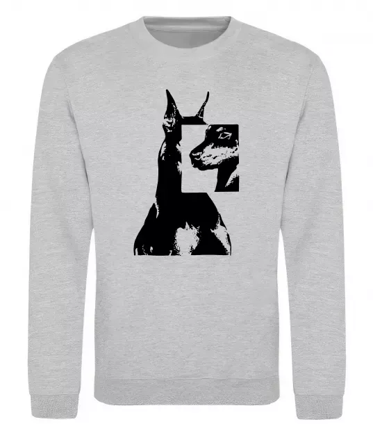 Свитшот Doberman art Серый меланж фото