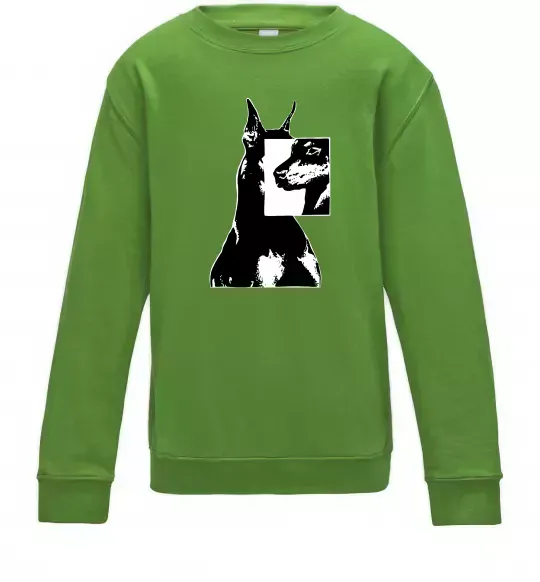 Дитячий світшот Doberman art Лаймовий фото