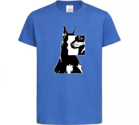 Детская футболка Doberman art Ярко-синий фото