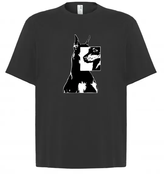 Футболка Оверсайз Doberman art Черный фото