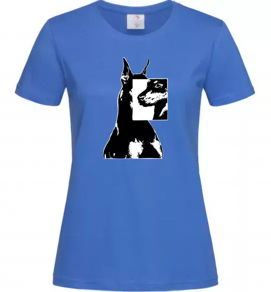 Женская футболка Doberman art Ярко-синий фото