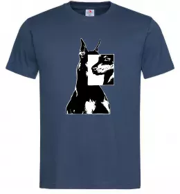 Мужская футболка Doberman art Темно-синий фото