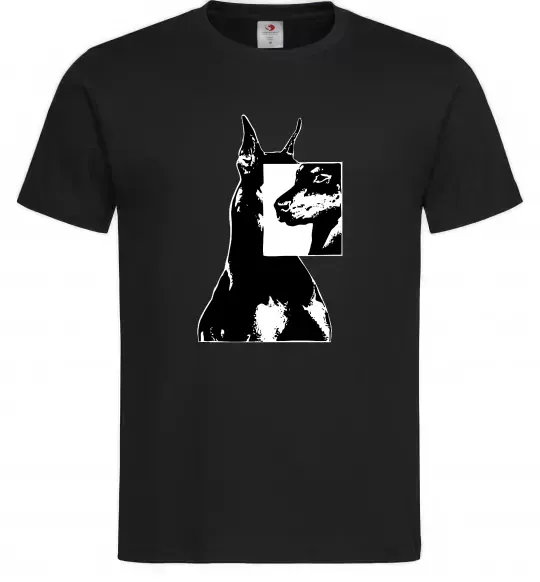 Чоловіча футболка Doberman art Чорний фото