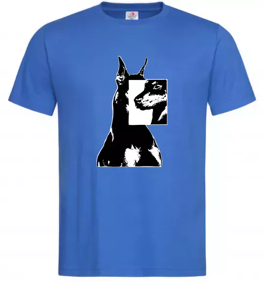 Чоловіча футболка Doberman art Яскраво-синій фото