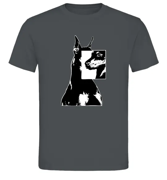 Чоловіча футболка Doberman art Графіт фото
